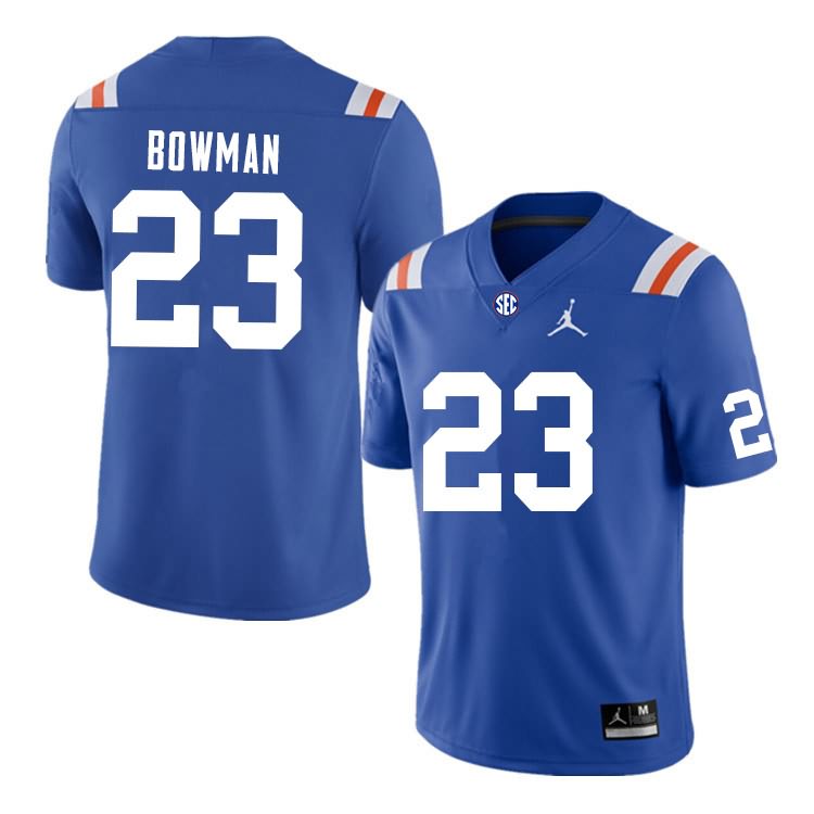 NCAA Florida Gators Demarkcus Bowman Men's #23 Nike Blue Throwback Stitched Authentic College Football Jersey SYC5564CW
